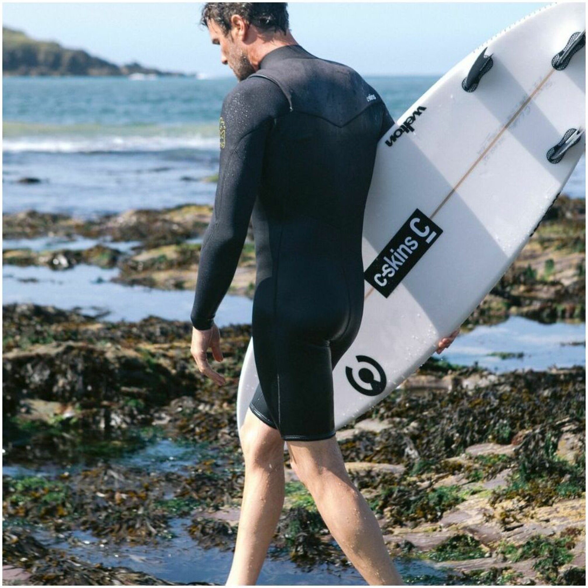 2024 CSkins Mens Session Long Sleeve 3/2mm GBS Chest Zip Shorty